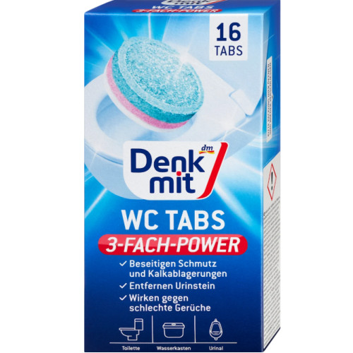 Таблетки для чищення унітазів Denkmit WC Reiniger Tabs 16 шт